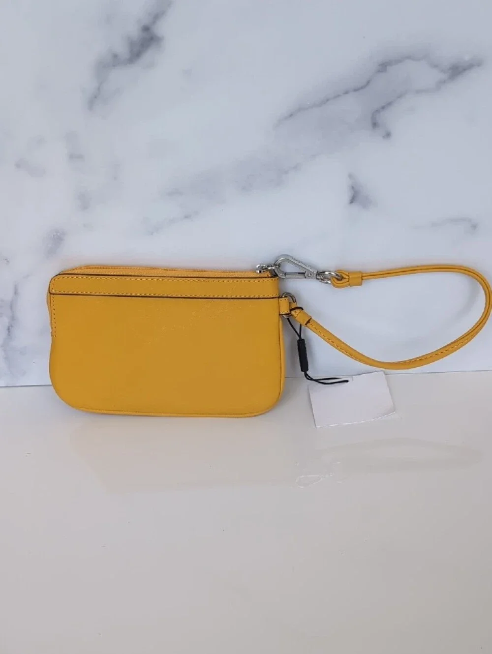 Calvin Klein Yellow Wristlet Clutch with Silver Logo